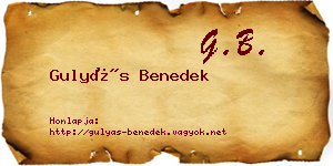 Gulyás Benedek névjegykártya