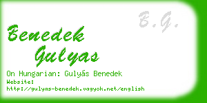 benedek gulyas business card